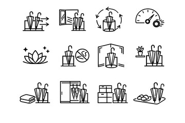 Ventilation vector source near calm clean icon drying freshness air habit umbrella