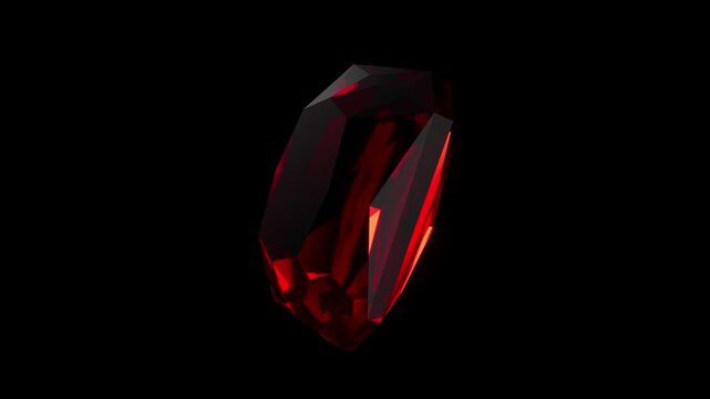Red ruby ​​on a black background.