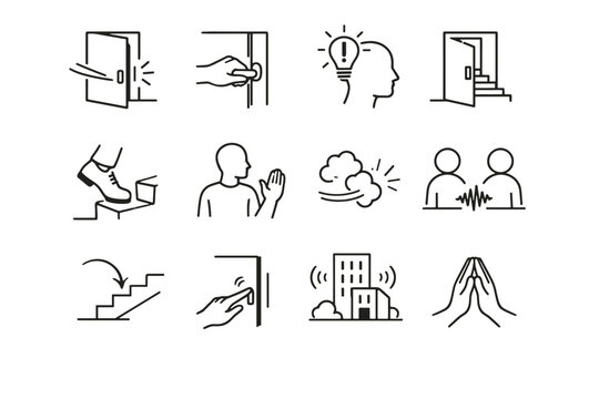 Logic courtesy icon control quiet morning habit vector step silence icons stair