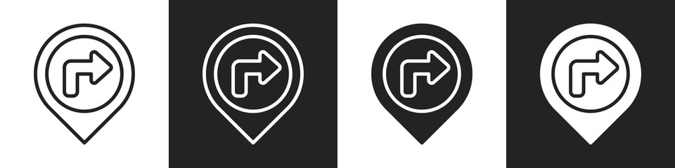 Sign Line And Solid Icon In White And Black Background