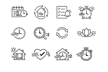 Ventilation home discipline cue icon healthy clarity vector icons reminder habit air