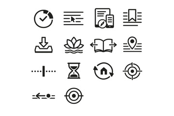 Fototapeta premium Session reading focus orientation retention icon state digital step vector position indicator