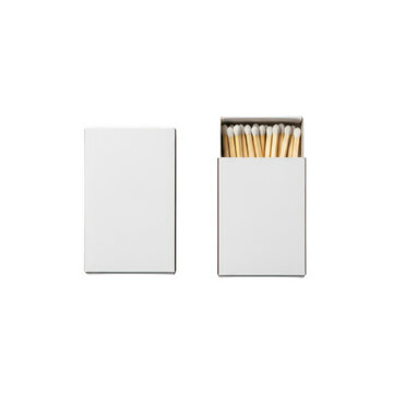Open and closed matchboxes isolated on transparent background