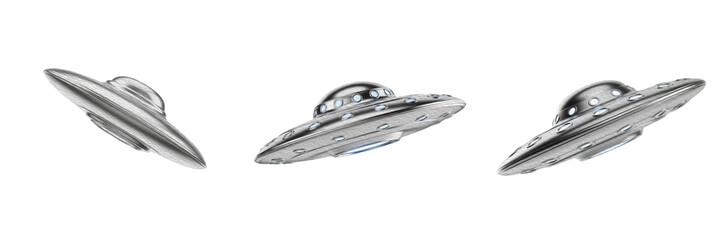 Collection Futuristic Flying Saucers And