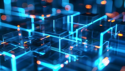 Technology background abstract science big data analysing neural network artificial intelligence futuristic electronic circuit board 3d rendering.