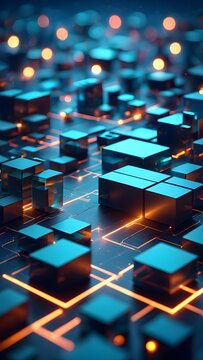 Technology background abstract science big data analysing neural network artificial intelligence futuristic electronic circuit board 3d rendering.