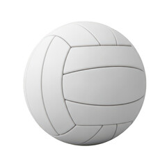 A single white volleyball isolated on transparent background
