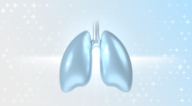 Human lungs examination banner. 3D lungs in a medical setting Healthcare medical concept.