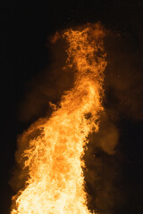 fire flame vertical big at night