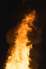 fire flame vertical big at night