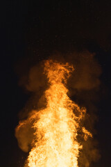 fire flame vertical big at night