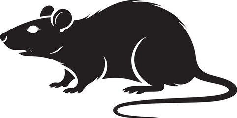 Obraz premium Rat Silhouette Dark Modern Minimalist Design with natural lighting and detailed texture for commercial background
