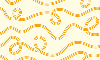 Fototapeta premium Abstract seamless background with Italian spaghetti and macaroni. Yellow noodle texture for restaurant menu, culinary poster, kitchen decor, or creative packaging design. Vector illustration