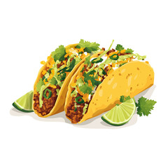 Tacos Al Pastor, presented as a modern flat 2D vector icon graphic on a white background © Alex