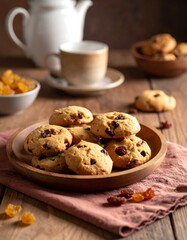 Delicious Raisin Cookies and Tea - A Cozy Treat.