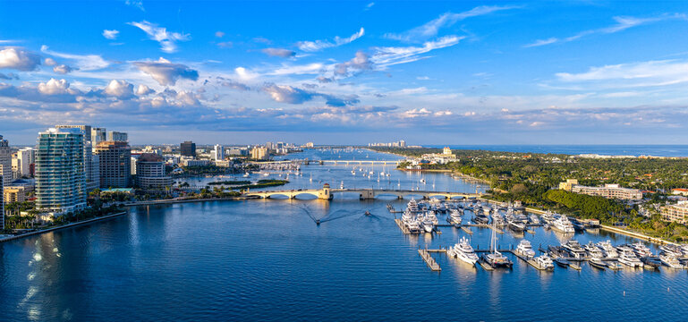 aerial view of West Palm Beach and Royal Park Bridge