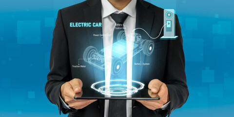 Structure of electric car showing battery system, traction motor, control units, and charging station for understanding EV functionality and energy flow Vouch