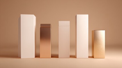 Elegant minimalist packaging design for beauty products display