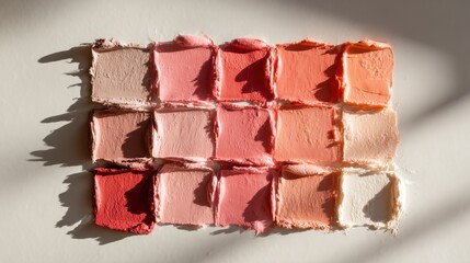 Warm earth tone color palette in sunlight for home design and creative inspiration