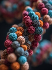 Colorful Microscopic Beads on a Thread