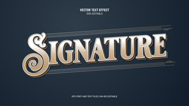 Signature text, victorian style text effect