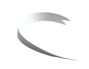 Silver Metallic Curved Lines Abstract Shape.