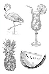 Exotic Tropical Drinks and Fruits