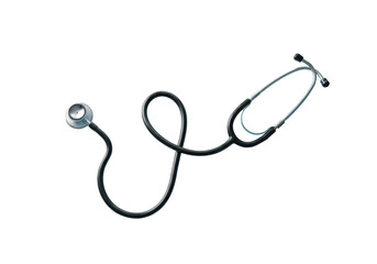 Black stethoscope on transparent background