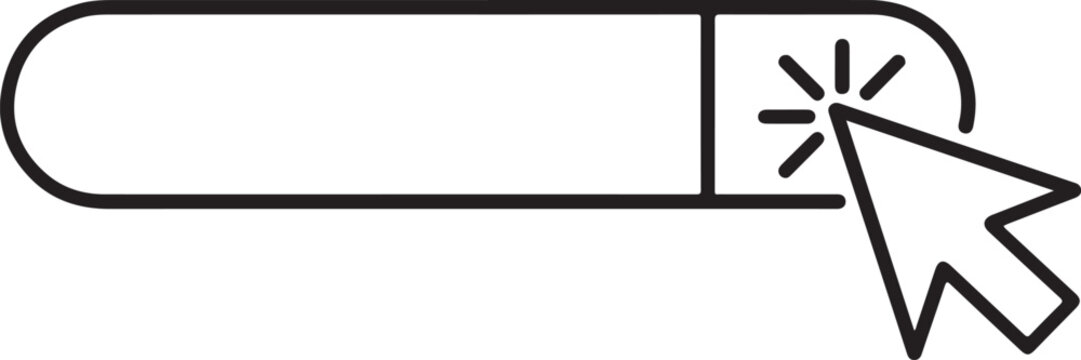 A black outline of an input bar with an arrow cursor clicking the action button on the right