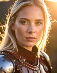 Determined Knightess - A Portrait of Strength and Resolve.