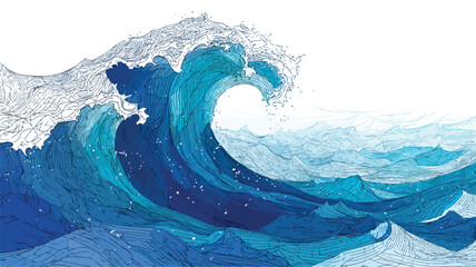 Elegant Blue Wave Pattern on Background Vector Illustration