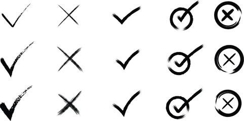 Checkmarks and crosses symbols © nakib