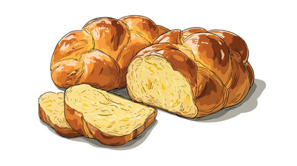 Challah Cartoon Style Vector Illustration for Creative Projects and Designs