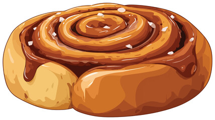 Cinnamon Roll Cartoon Style Vector Illustration