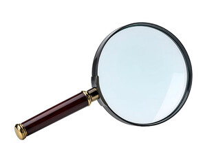 Fototapeta premium Magnifying Glass with Wooden Handle Closeup.