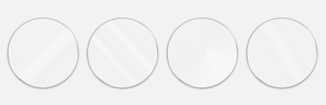 3D liquid glass disc with halo effect. Transparent glossy UI element. Round acrylic button or mirror, futuristic sphere, lens or token for digital interface, game asset, tech design.