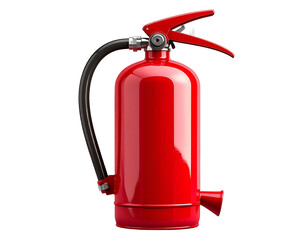 Red Fire Extinguisher with Hose and Handle.