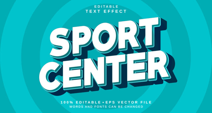 Editable text style effect - Sport Center text style theme.