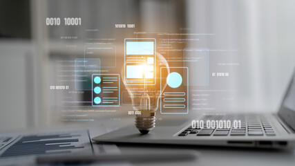 UI UX mockup showing application layout, structure, and code interface. UI design defines user...