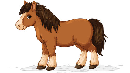 Adorable Vector Cartoon Horse on White Background for Design Projects