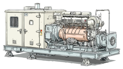 Diesel Electric Generator Clipart Vector Art and Illustration for Professional Use