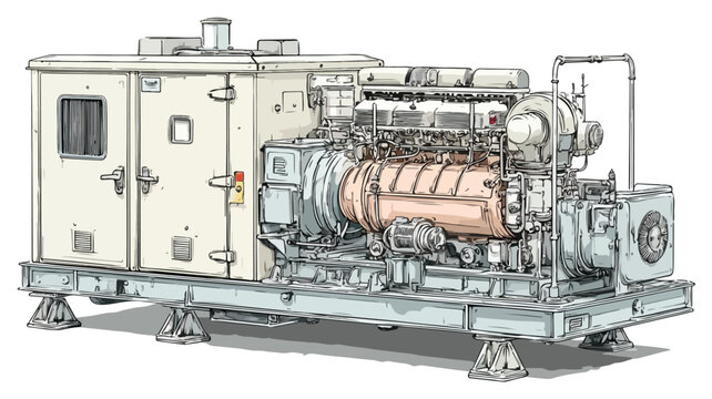 Diesel Electric Generator Clipart Vector Art and Illustration for Professional Use