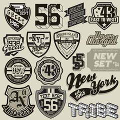 Obraz premium Vintage Shield Badges and Logos Collection