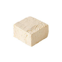 Fresh Organic Tofu Cube Isolated on Gray Background , Healthy Plant-Based Protein, Raw Soy Bean Curd Block for Vegan Cooking, Asian Cuisine, and Wellness Food Marketing Content