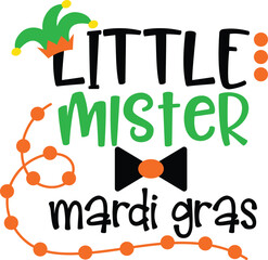 Little Mister Mardi Gras Typography