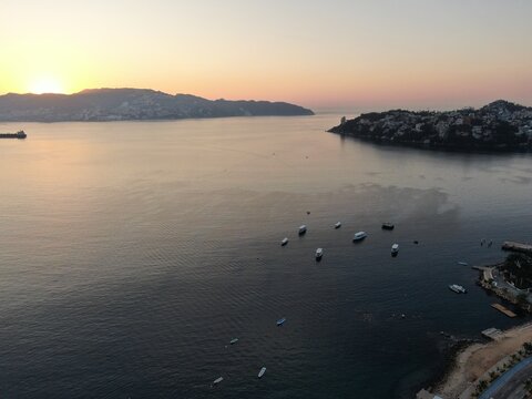 vista a&eacute;rea de la Bah&iacute;a de Acapulco
