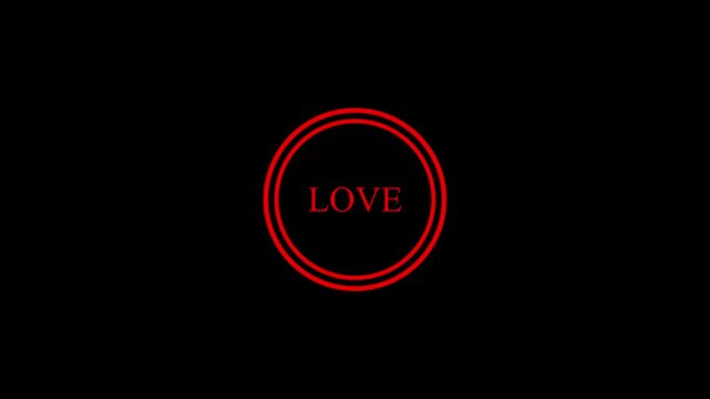 love Sign Indicator Animation on Black Background,with 4k video animation.