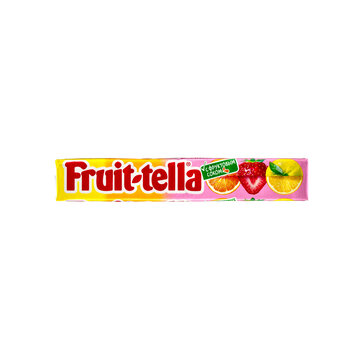 Yerevan Armenia 1.10.2026. A long white and pink fruit-tella candy bar