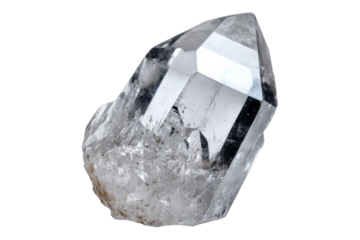 Sharp edged crystal positioned for geology or natural specimen photography on transparent background