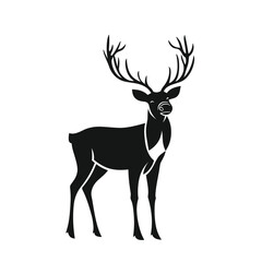 Obraz premium Stylized Black Silhouette of a Majestic Reindeer